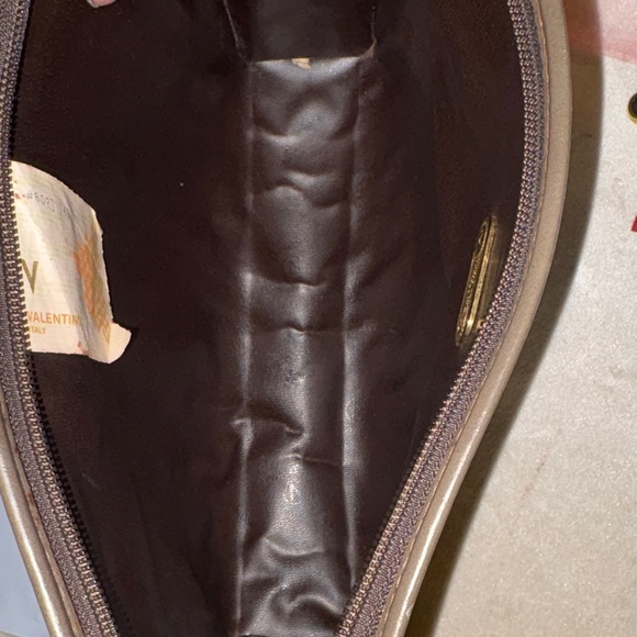 Valentino Vintage Brown Clutch with Gold V-Emblem - Picture 4 of 8